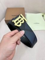 BURBERRY Men's Metal Buckle Top Layer Leather Double-Sided Belt Width: 4.0cm - Image 7