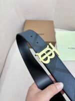 BURBERRY Men's Metal Buckle Top Layer Leather Double-Sided Belt Width: 4.0cm - Image 5