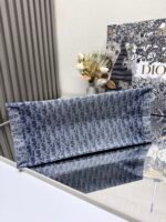 Dior book tote denim blue 【Large Size】shopping bag - Image 9
