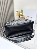 Dior Paris black leather with shoulder strap 【Medium】book tote shopping bag - Image 7