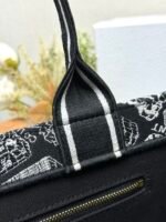 Dior Paris black leather with shoulder strap 【Medium】book tote shopping bag - Image 6