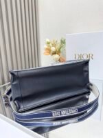 Dior old blue tiger embroidery patchwork leather with shoulder strap 【Medium】 book tote shopping bag - Image 7