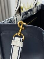 Dior New Blue Tiger Embroidery Leather with Shoulder Strap 【Medium】 Book Tote Shopping Bag - Image 7