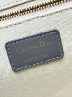 Dior Grey D Embroidered Leather with Shoulder Strap 【Medium】Book Tote Shopping Bag - Image 6