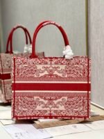 Dior Croce Heart Red 【Medium】 Embroidered Shopping Bag - Image 3