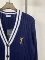 YSL college style autumn and winter new knitted cardigan jacket - Image 10