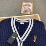YSL college style autumn and winter new knitted cardigan jacket - Image 8