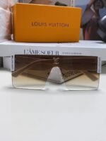 Louis Vuitton 2024 new metal square one-piece sunglasses for men and women - Image 5
