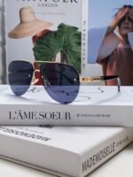 Louis Vuitton 2024 Sunglasses Aviator Metal Oval Half Frame Sunglasses for Men and Women