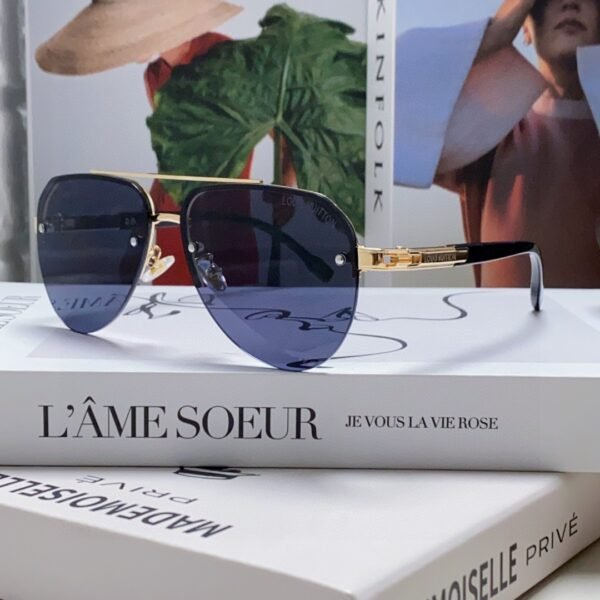 Louis Vuitton 2024 Sunglasses Aviator Metal Oval Half Frame Sunglasses for Men and Women