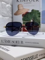 Louis Vuitton 2024 Sunglasses Aviator Metal Oval Half Frame Sunglasses for Men and Women - Image 10