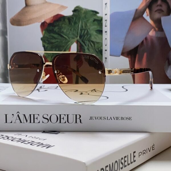 Louis Vuitton 2024 Sunglasses Aviator Metal Oval Half Frame Sunglasses for Men and Wome