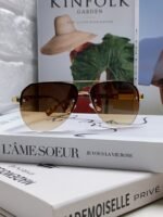 Louis Vuitton 2024 Sunglasses Aviator Metal Oval Half Frame Sunglasses for Men and Wome - Image 10