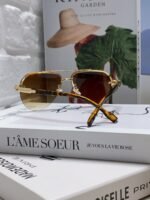 Louis Vuitton 2024 Sunglasses Aviator Metal Oval Half Frame Sunglasses for Men and Wome - Image 9