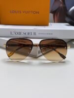 Louis Vuitton 2024 Sunglasses Aviator Metal Oval Half Frame Sunglasses for Men and Wome - Image 5