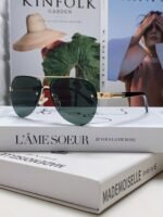 Louis Vuitton 2024 Sunglasses Aviator Metal Oval Half Frame Sunglasses for Men and Wome