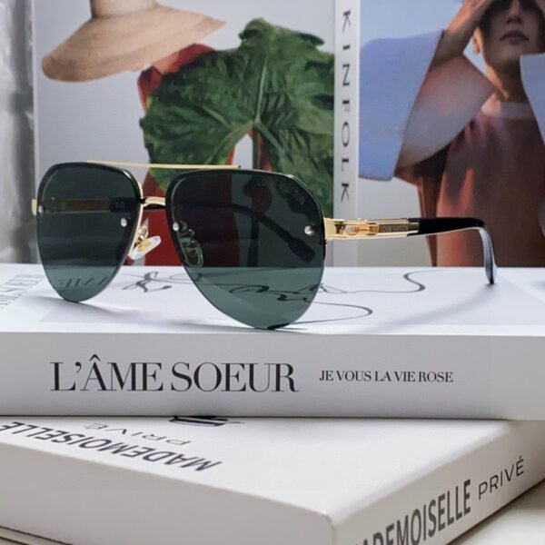 Louis Vuitton 2024 Sunglasses Aviator Metal Oval Half Frame Sunglasses for Men and Wome
