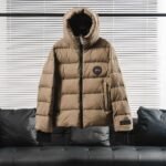 Canada Goose 24FW new logo solid color hooded down jacket unise