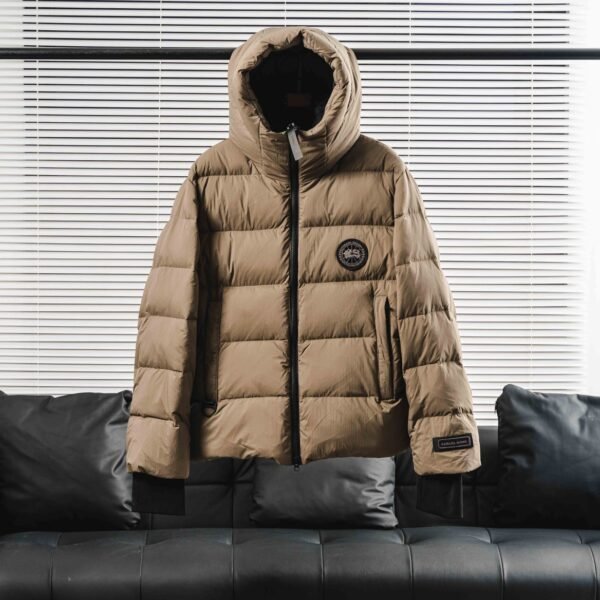 Canada Goose 24FW new logo solid color hooded down jacket unise