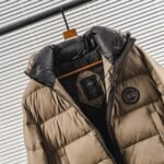 Canada Goose 24FW new logo solid color hooded down jacket unise - Image 7