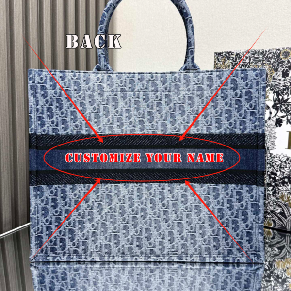 Dior book tote denim blue 【Large Size】shopping bag