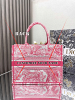 𝗗𝗜𝗢𝗥 Pink Tiger 【Medium】 𝗕𝗼𝗼𝗸 𝘁𝗼𝘁𝗲 shopping bag