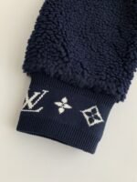 Louis Vuitton Embossed leather patch longsleeve fleece jacket - Image 9