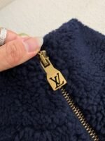 Louis Vuitton Embossed leather patch longsleeve fleece jacket - Image 6