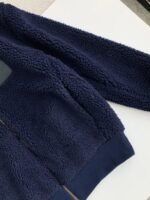 Louis Vuitton Embossed leather patch longsleeve fleece jacket - Image 5