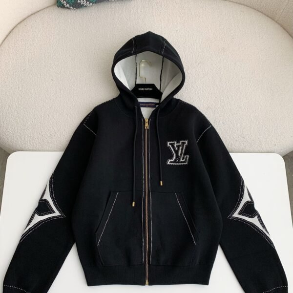 Louis Vuitton SS24 Logo lnlaid flower zippersweatshirt Jackets