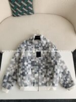 Louis Vuitton Ski Series FW24 CheckerboardColor-Block Fleece Jacket