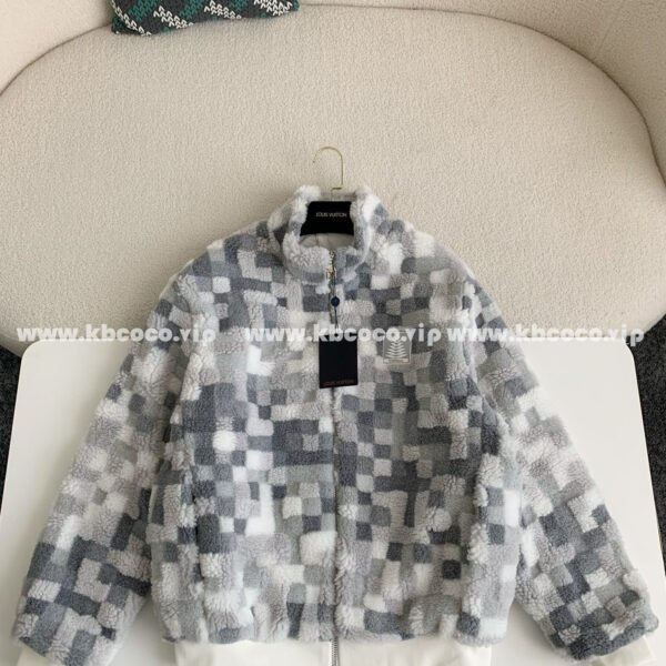 Louis Vuitton Ski Series FW24 CheckerboardColor-Block Fleece Jacket