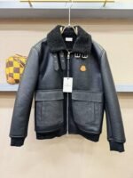 Moncler 2024 new 100% imported leather coat