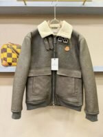 Moncler 2024 new 100% imported leather coat