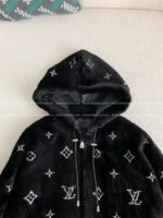 Louis Vuitton Ss25 Logo Embroidered WoolHooded Zipper jacket - Image 11