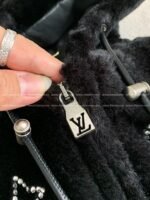 Louis Vuitton Ss25 Logo Embroidered WoolHooded Zipper jacket - Image 9