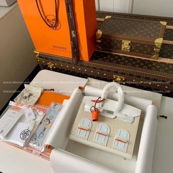 Hermes Limited Edition Birkin 25cm purehandmade beeswax thread sewn matteAmerican crocodile leather togo calfskin