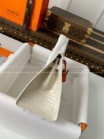 Hermes Limited Edition Birkin 25cm purehandmade beeswax thread sewn matteAmerican crocodile leather togo calfskin - Image 20