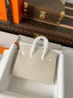 Hermes Limited Edition Birkin 25cm purehandmade beeswax thread sewn matteAmerican crocodile leather togo calfskin - Image 17