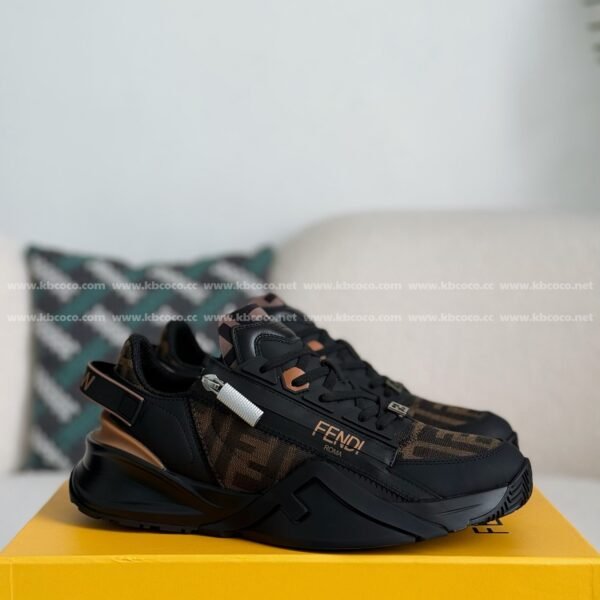 FENDl leather casual low-top shoes