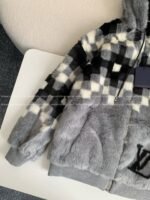 Louis Vuitton Skiing Series FW24 Black AndWhite Check Hooded Fleece Jacket - Image 10
