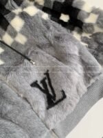 Louis Vuitton Skiing Series FW24 Black AndWhite Check Hooded Fleece Jacket - Image 8