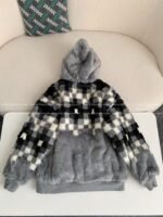 Louis Vuitton Skiing Series FW24 Black AndWhite Check Hooded Fleece Jacket - Image 3