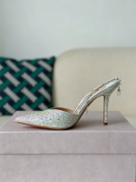 Jimmy Choo/Saeda 100 Lady Crystal Chain Heels JC - Image 4