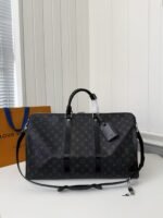 New Louis Vuitton KEEPALL BANDOULIÈRE50 black check travel bag N14202