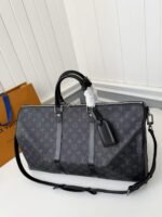 New Louis Vuitton KEEPALL BANDOULIÈRE50 black check travel bag N14202 - Image 4