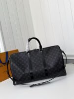 New Louis Vuitton KEEPALL BANDOULIÈRE50 black check travel bag N14202 - Image 3