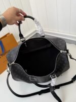 New Louis Vuitton KEEPALL BANDOULIÈRE50 black check travel bag N14202 - Image 10