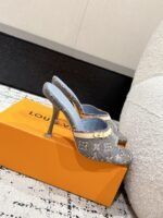 Takashi Murakami x LOUIS VUITTON 25/6AM square toe open toe high heels Heel height: 7.6cm - Image 4