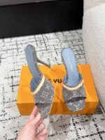 Takashi Murakami x LOUIS VUITTON 25/6AM square toe open toe high heels Heel height: 7.6cm - Image 5